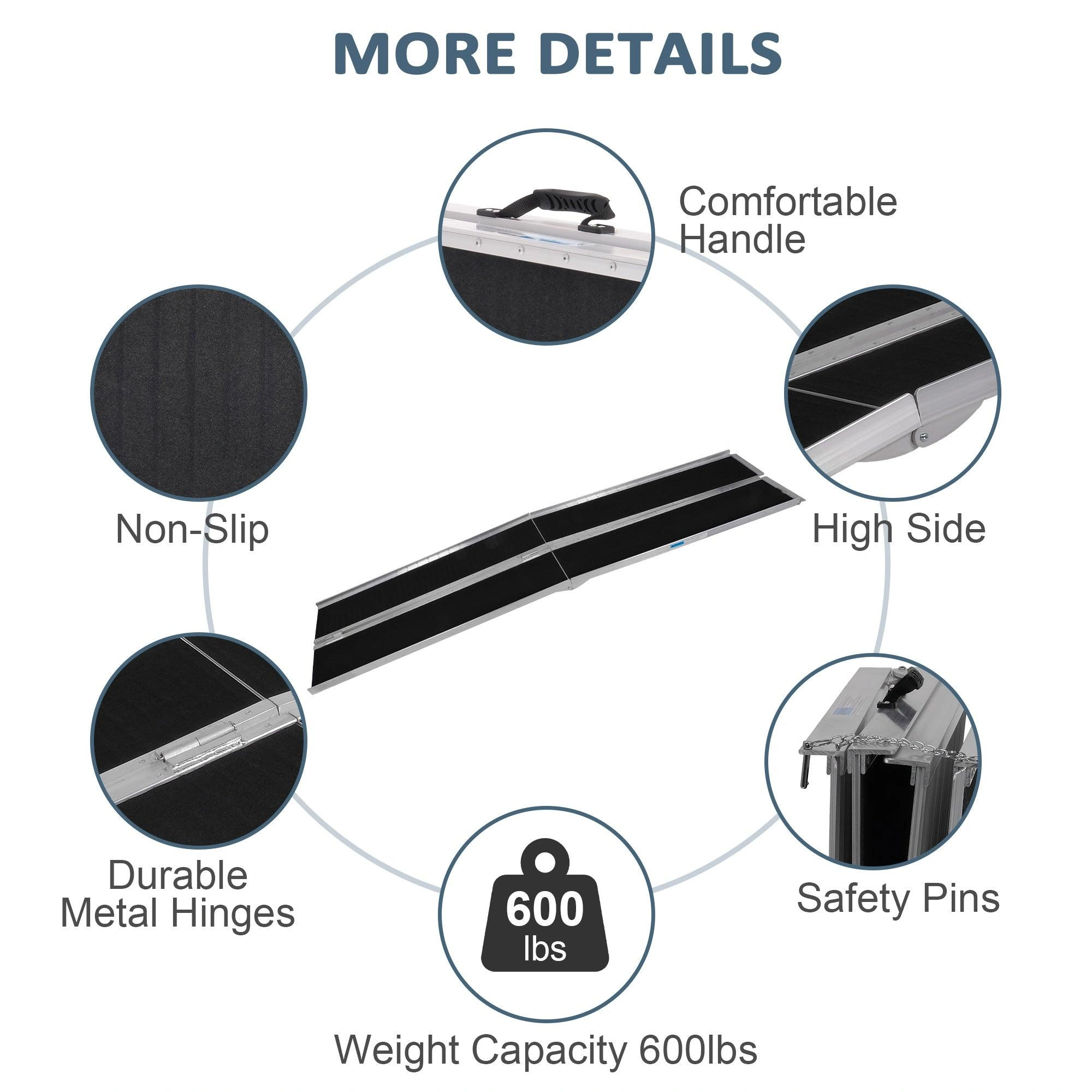 Smooth Rolling Mobility Ramp - 10ft Folding Aluminum for Easy Access